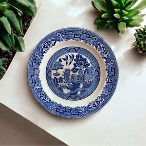 Antique Wood & Sons England Blue Willow 6" Saucer 1750-1784 Porcelain Ware
